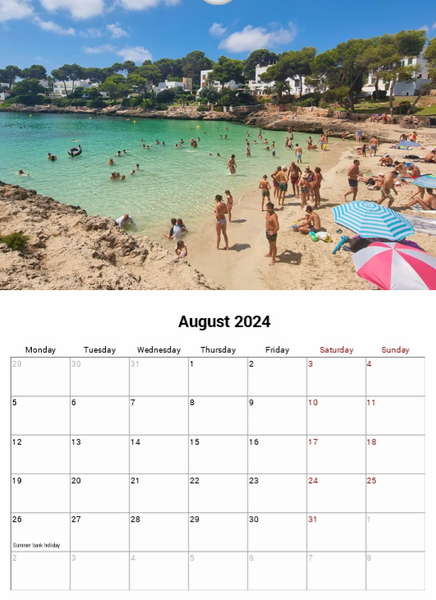 Cala d'Or 2024 A4 Wall Calendar