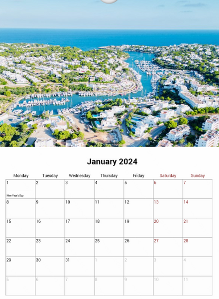 Cala d'Or 2024 A4 Wall Calendar