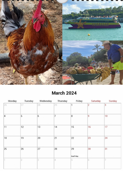 Cala d'Or 2024 A4 Wall Calendar