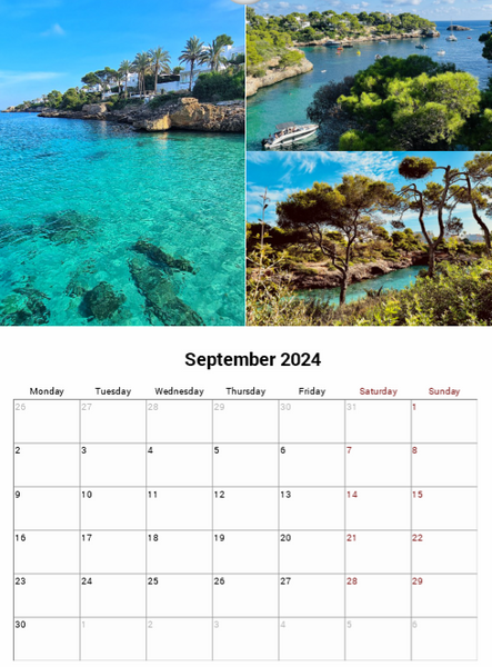 Cala d'Or 2024 A4 Wall Calendar