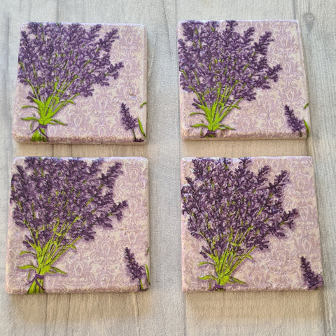 Lavender Design Stone Coasters