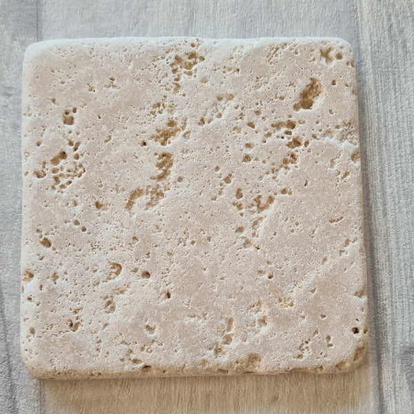 Lemon & Palm Tumbled Marble Coasters