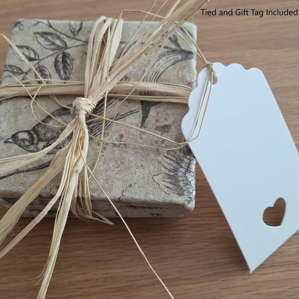 Colourful Bird Design Tumbled Marble Coasters