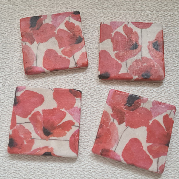 Poppy Design Natural Tumbled Marble Coasters