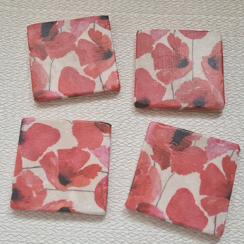 Poppy Design Marble Coasters