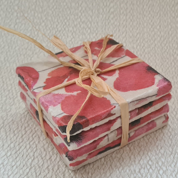 Poppy Design Natural Tumbled Marble Coasters