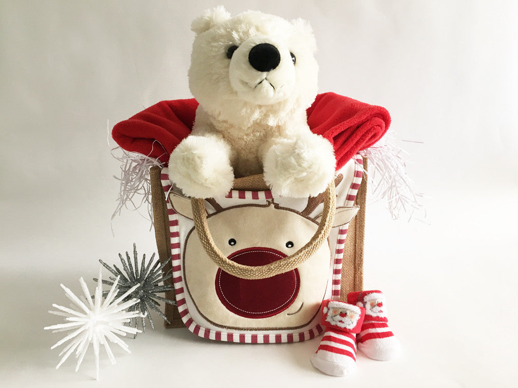 Christmas Bear Jute Bag