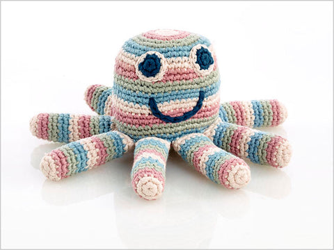 Octopus organic toy rattle